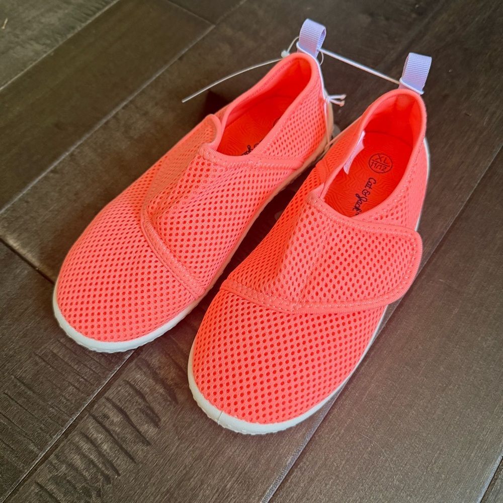 Cat & Jack Water Shoes Closed Toe Pink Teddy 11 / 12 Neon Orange Girls Kids